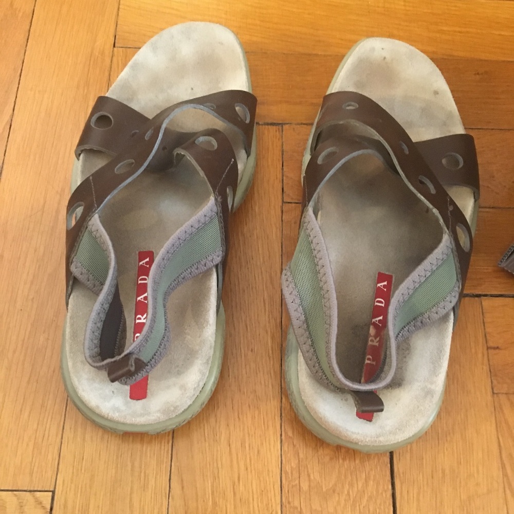 Prada Brown Sandals Size 7 1/2.